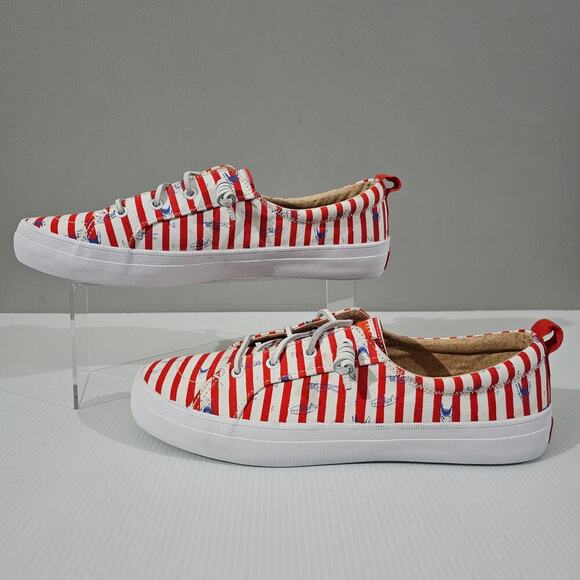 Sperry Red and White Striped Athletic Shoes - Picture 2 of 14